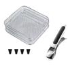 Stainless Steel 3 Layer Dehydrator Rack Set for Air Fryers with Silicone Feet and Oil Brush for Convenient Cooking