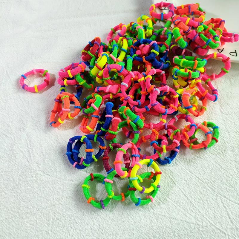 50/100pcs/Set Kids Colorful Nylon Elastic Hair Bands Ponytail Holder Hair Ties Gum Rubber Band Headband Girls Hair Accessories