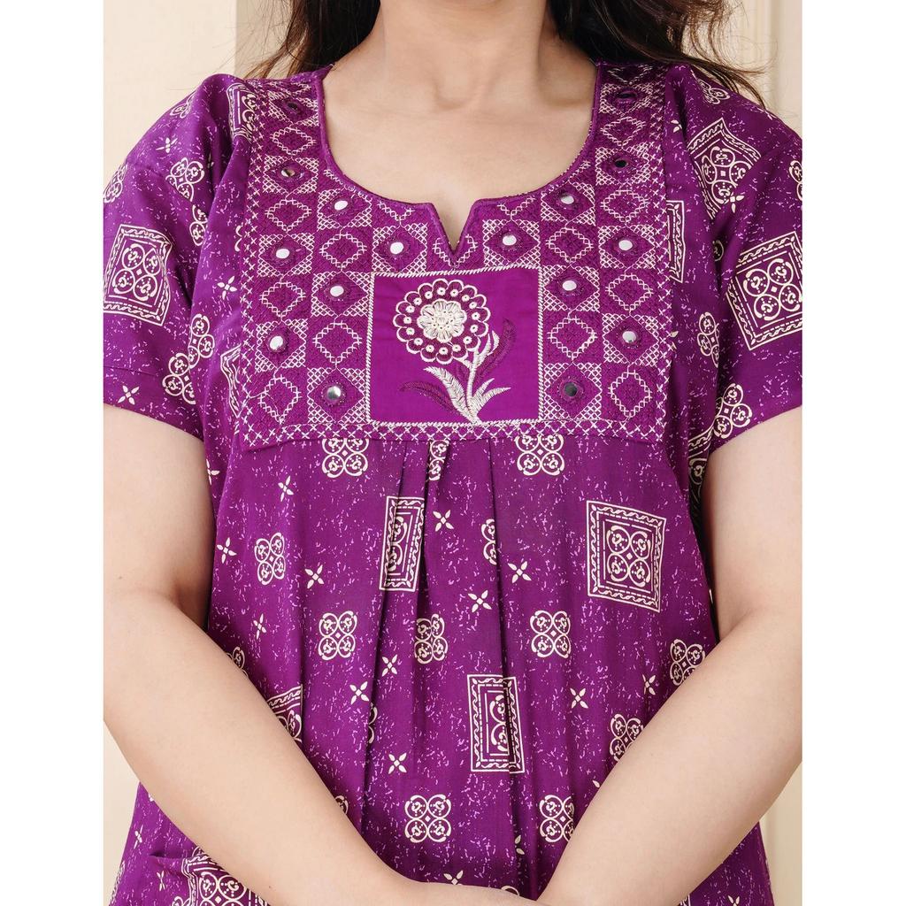 Indian Bollywood Women Cotton Gown Dress Beautiful Sleepwear Nightwear Nighty