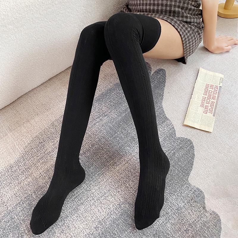 Women's Striped Wool Over-the-Knee Socks - Autumn/Winter Style, Unisex, Multiple Colors