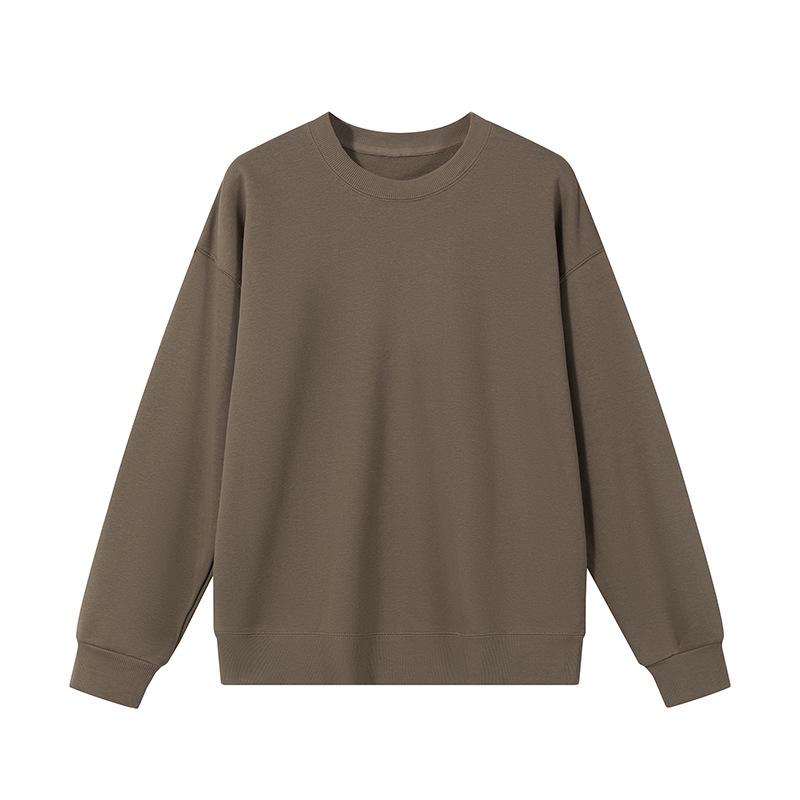 Herrhuvtröja med lös passform, 350g frottébomull, sänkta axlar, rund halsringning och broderad logotyp