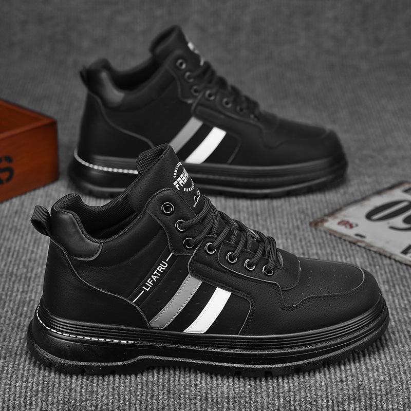 Autumn men's shoes new high-top tooling shoes men's trend versatile construction site work sports and leisure shoes board shoes trendy shoes