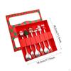 6 Count Christmas Flatware Set Spoons and Forks for Celebrations Beverages Desserts