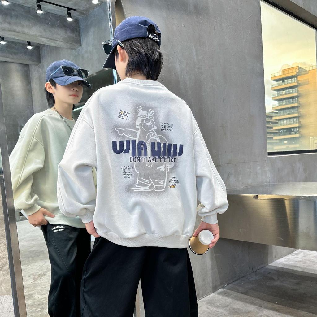 Boys' 2025 Trendy Loose-Fit Sweatshirt - Spring/Autumn "Bad Boy" Style