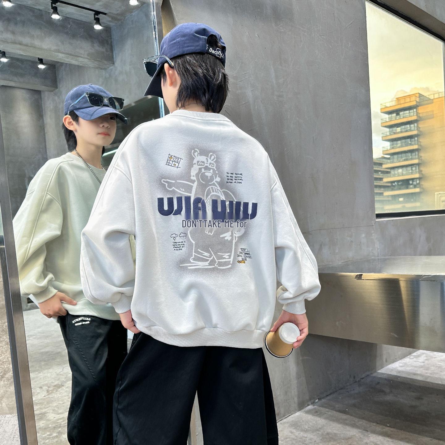 

Модный свитшот свободного кроя для мальчиков 2025 - Весенне-осенний стиль Плохой парень 180 cm