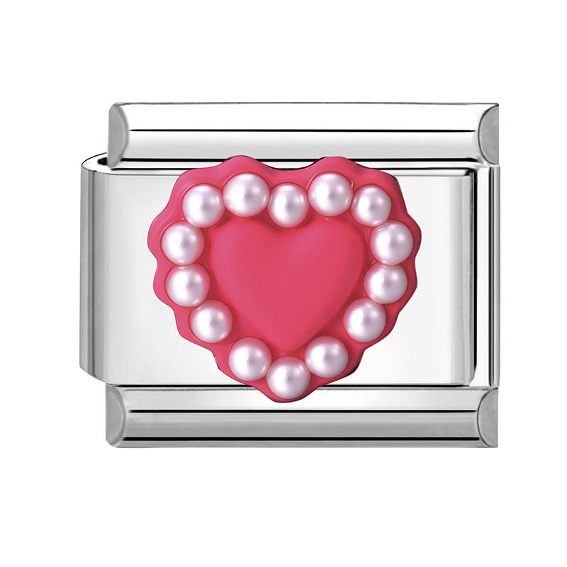 Cute 3D Series Red Apple Eye Heart Flower Bow Knot Italian Charm Link Fit 9mm Stainless Steel Jewelry DIY Making Bracelet Gift