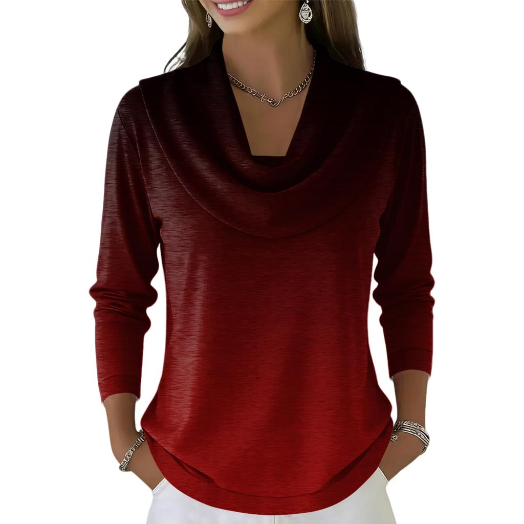 Women's Casual And Fashionable Round Neck Long Sleeved Printed Top Sweater