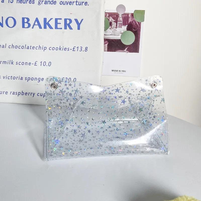 Korea INS Tissue Box Decor Tissue Box Case Clear PVC Napkin Tissue Organizer Holder Paper Storage Bags Cosmetic Box Case Pouc
