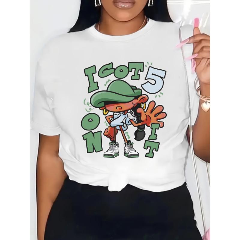 Tričko s grafickým potiskem Ležérní top s krátkým rukávem Letní dámské oblečení Dámská trička Topy Streetwear Oversized Venkovní svetr