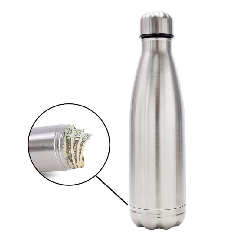 Tarn sichere Wasserflasche Versteck für Bargeld Karten Schlüssel Bodenfach Aufbewahrung Edelstahl Isolierte Flasche