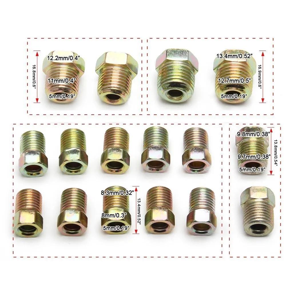 25FT 7.62m Car Roll Tube Coil of 3/16" OD Copper Nickel Brake Pipe Tube Tubing & 16PCS Nuts Galvanized Copper Hose Line Piping