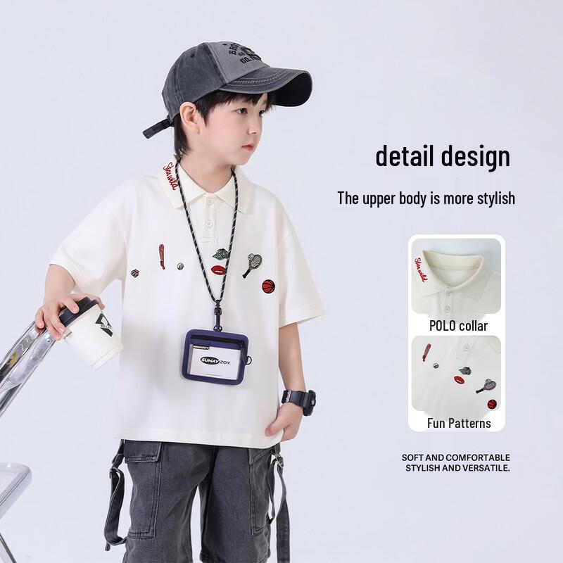 Boys' Summer Cotton Polo T-Shirt