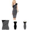 Womens Elegant Summer V Neck Stripe Bodycon Pencil Dress Perfect For Office And Party Wear