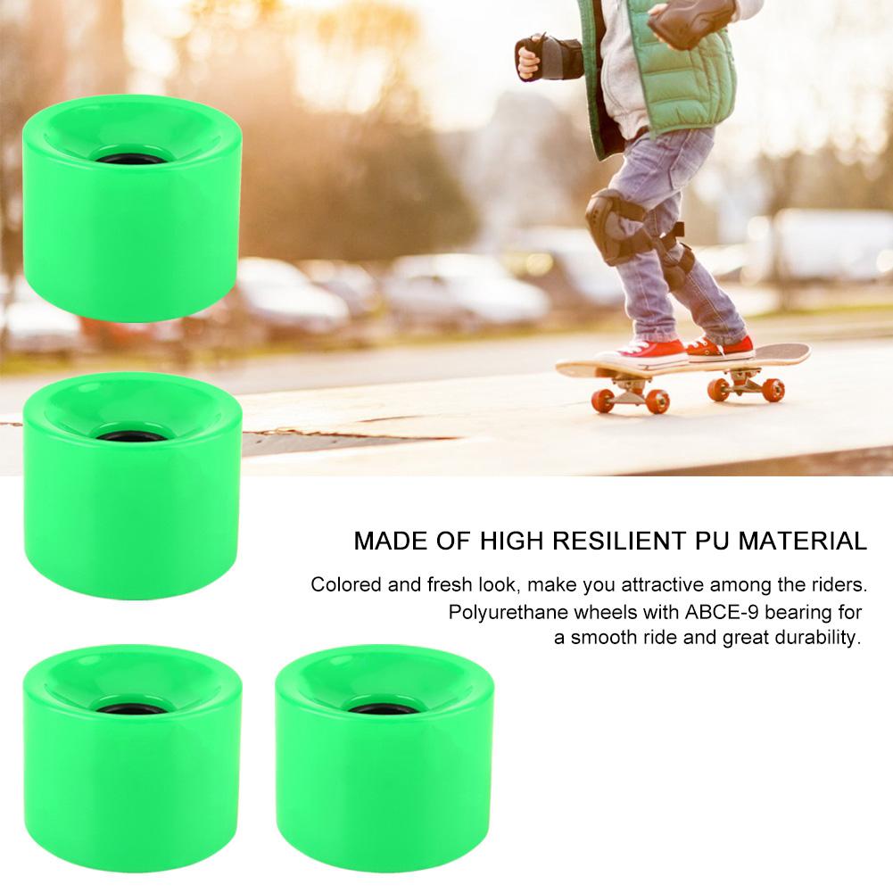 PUENTE Set 4buc 70*51mm Roti Skateboard PU de Calitate Superioara Roata Long Board (Verde)
