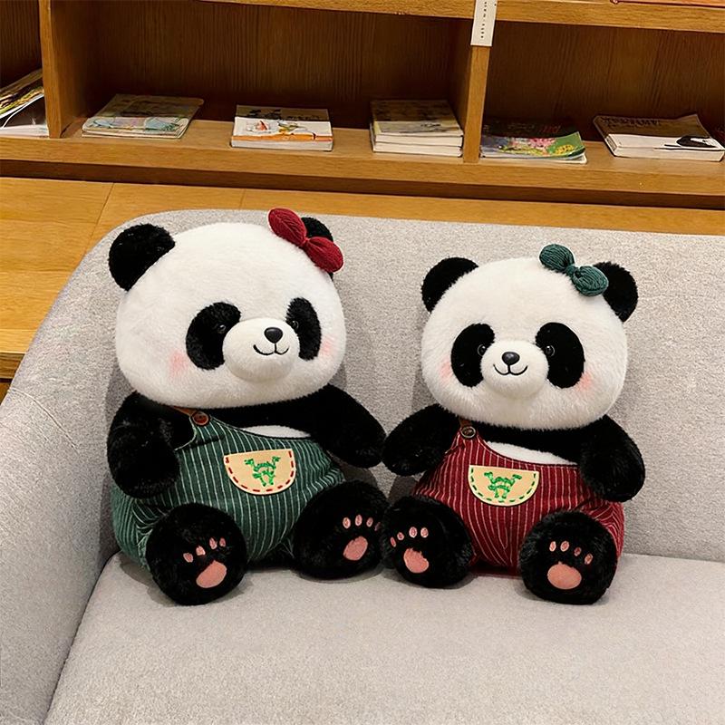 Cute Panda Plush Toy - Bamboo Basket Couple Doll - Ideal Children's Birthday Gift