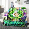 Name Custom Morty Rick Print Flannel Blanket High Quality Warm Comfortable Cover for All Seasons Perfect for Gifts Home Decor