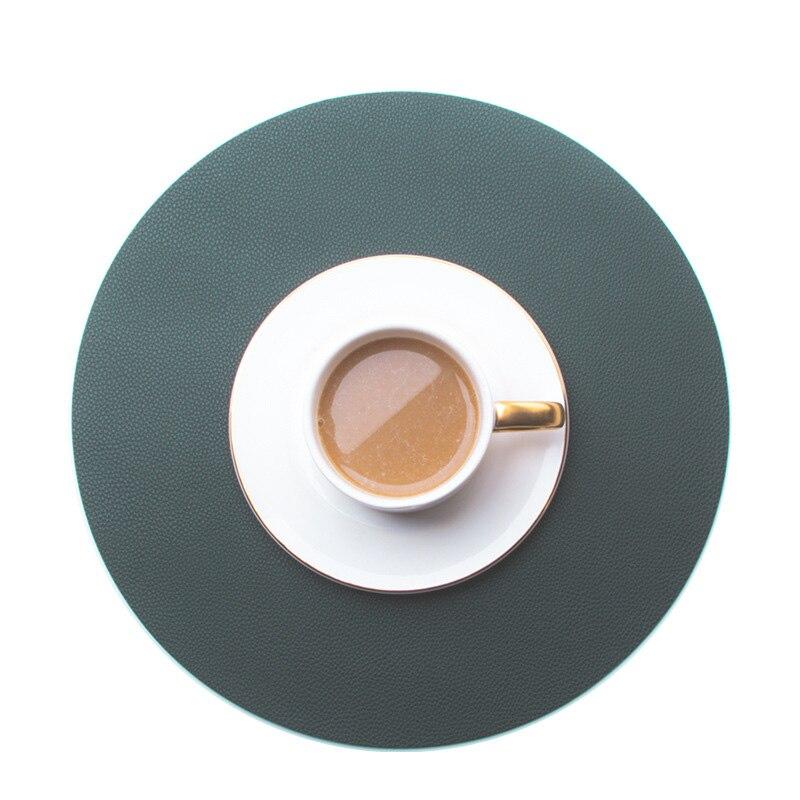 Круглый коврик для столовых приборов из искусственной кожи — фото 10