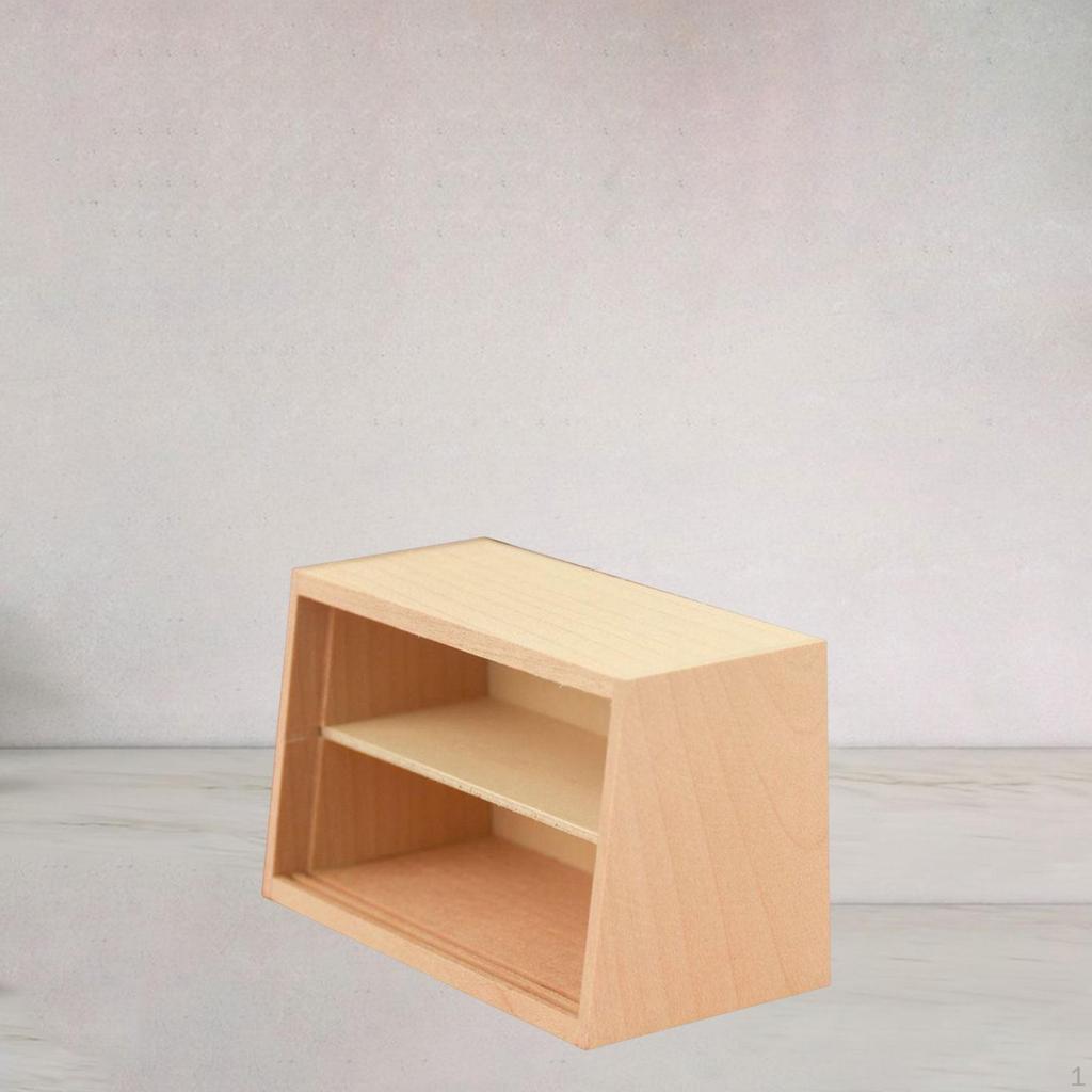 Dollhouse Miniature Wooden Shelf Storage Rack Landscape Life Scene for