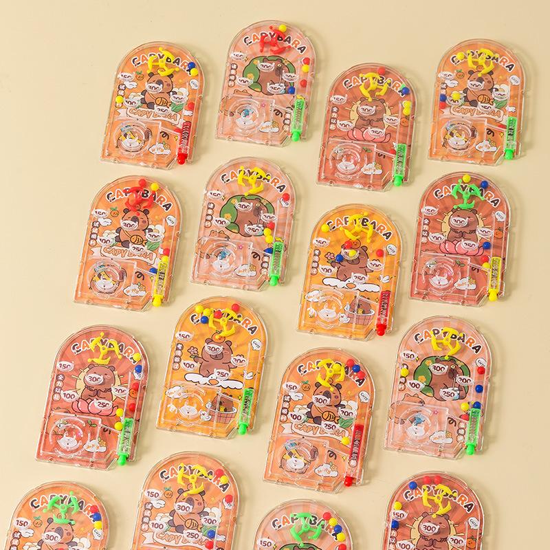 10Pcs Cartoon Animal Capybara Shooting Pinball Rolling Bead Ball Maze Toys for Kids Birthday Party Favors Kindergarten Rewards