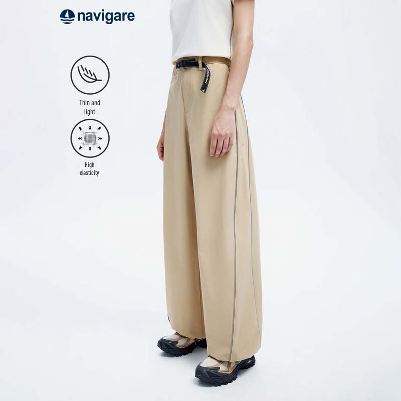 Navigare Women s Summer Stretch Banana Wide-Leg Pants L