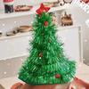 Shiny Tinsel Colorful Poms Christmas Tree Hat Festival Party Supplies Role-Playing Christmas Themed Hats Headwear Photo Props