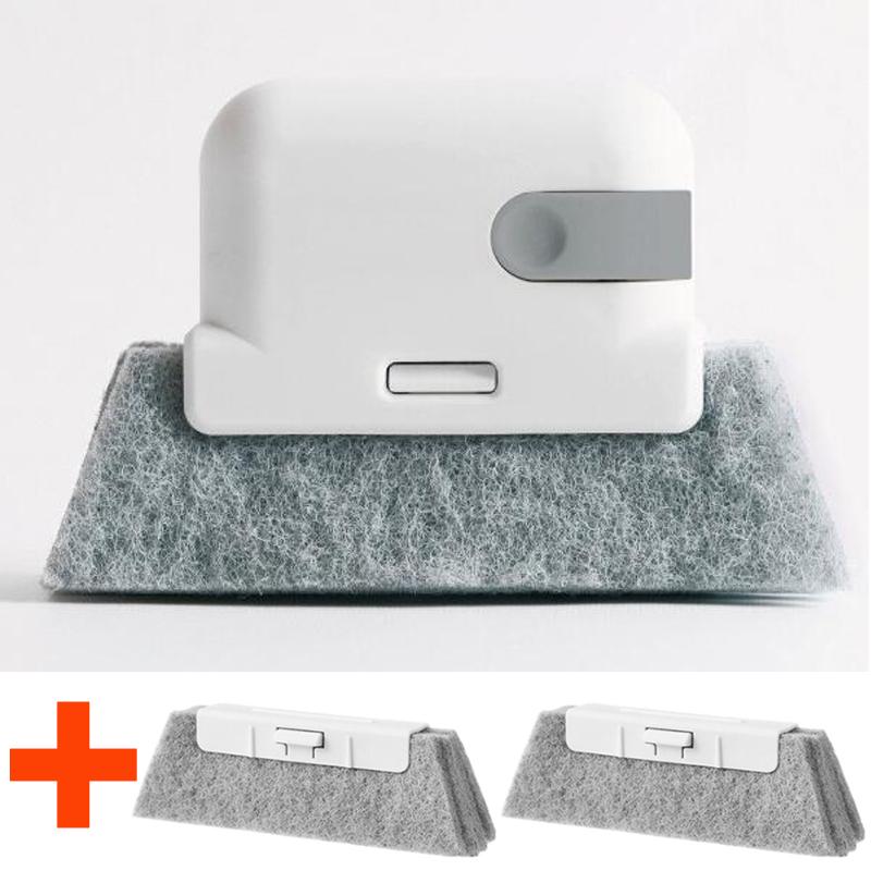 Window Cleaning Brush Windowsill Groove Deadend Cabinet Crevice Brush with Replace Head Household Multifunctional Cleaning Tools
