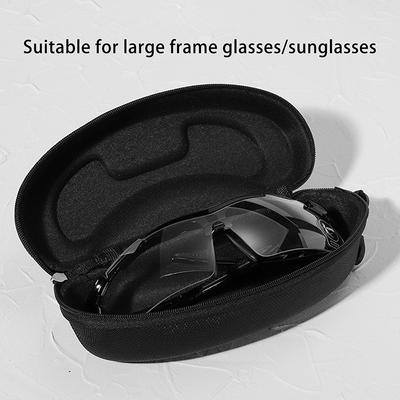Tragbares Eva Brillenetui mit Karabinerhaken Schwarz Sonnenbrillen Hartschalenetui Reißverschluss Brillen Schutzbox Halter