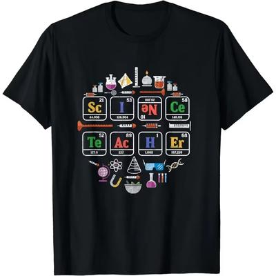 Science Teacher Periodic Table Chemical Elements T-shirt Casual Summer Men Women Clothing Y2K Top Autumn and Winter Innerwear