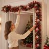 Artificial Christmas Decorative Garland with Festive Colorful Strips for Holiday Party Home Decor