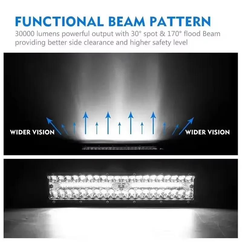 Car LED Light Bar Offroad 4x4 Spotlights Fog Lamp 12V 24V 3 Rows Headlight Truck Farm Tractor Boat SUV ATV Light Bar/work Light