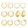 Small Knoted Hoop Earrings for Women Girls Charm Stainless Steel Gold Color Dainty Circle Ears Jewelry