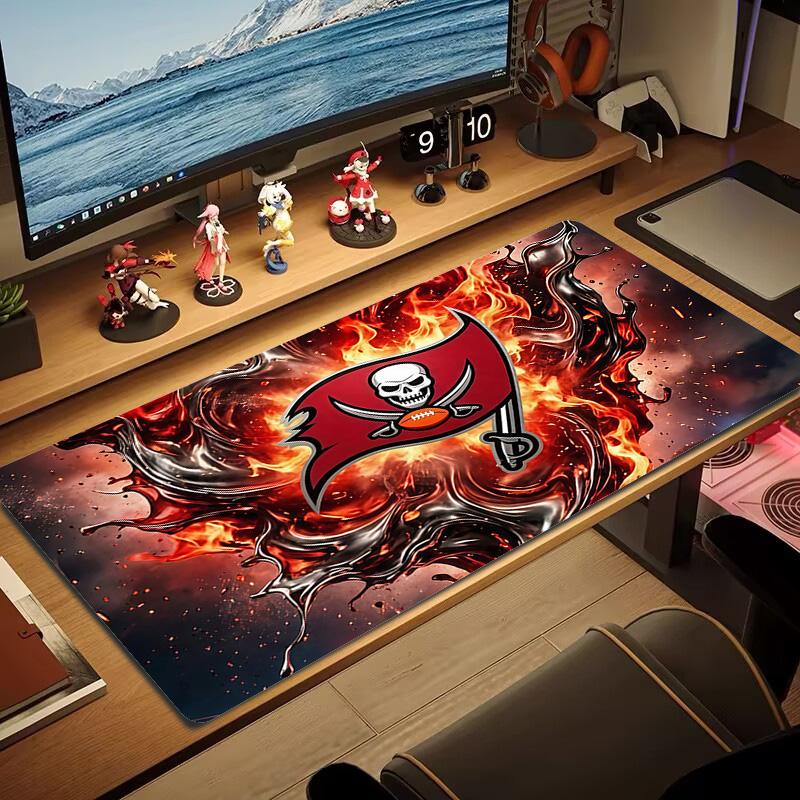 Tampa Bay Buccaneers2 Druck Kissen Rutschfest Laptop Tablet Großes Mauspadd XXL Matte Mini-PC Spielmatte Mit Verriegeltem Rand