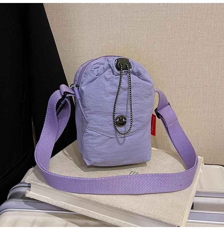 Color Solid Soft Canvas Water Bucket Hiking Bag Single Shoulder Strap Daily Use
