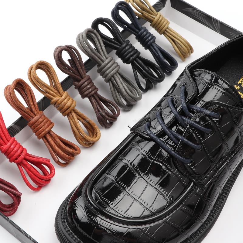 1Pair Cotton Waxed Shoelaces Round Rope Shoe laces Boots Laces for Shoes Waterproof Leather Shoelace 60/80/100/120/140/180cm