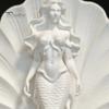 Seaside Themed Soft Furnishings 3D Printed Mermaid Shell Desktop Ornament, Ocean Style Standing Bathroom Countertop Ornaments Sculpture, Minimalist