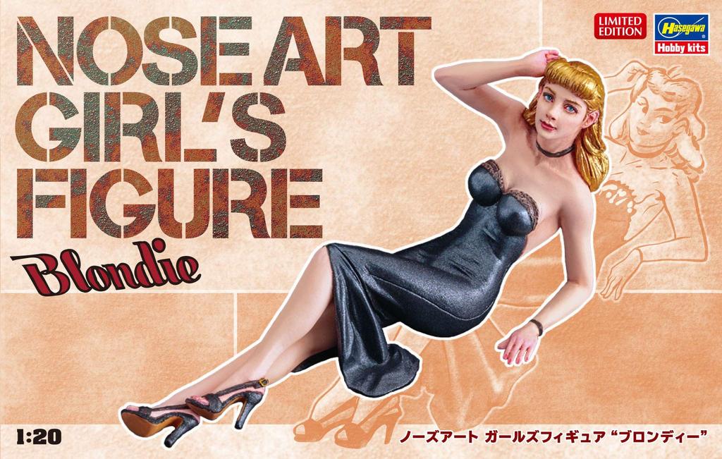 Hasegawa Nose Art Girls Figur Blondie Resinfigur Plastikmodell Abziehbild SP457 1/20 &
