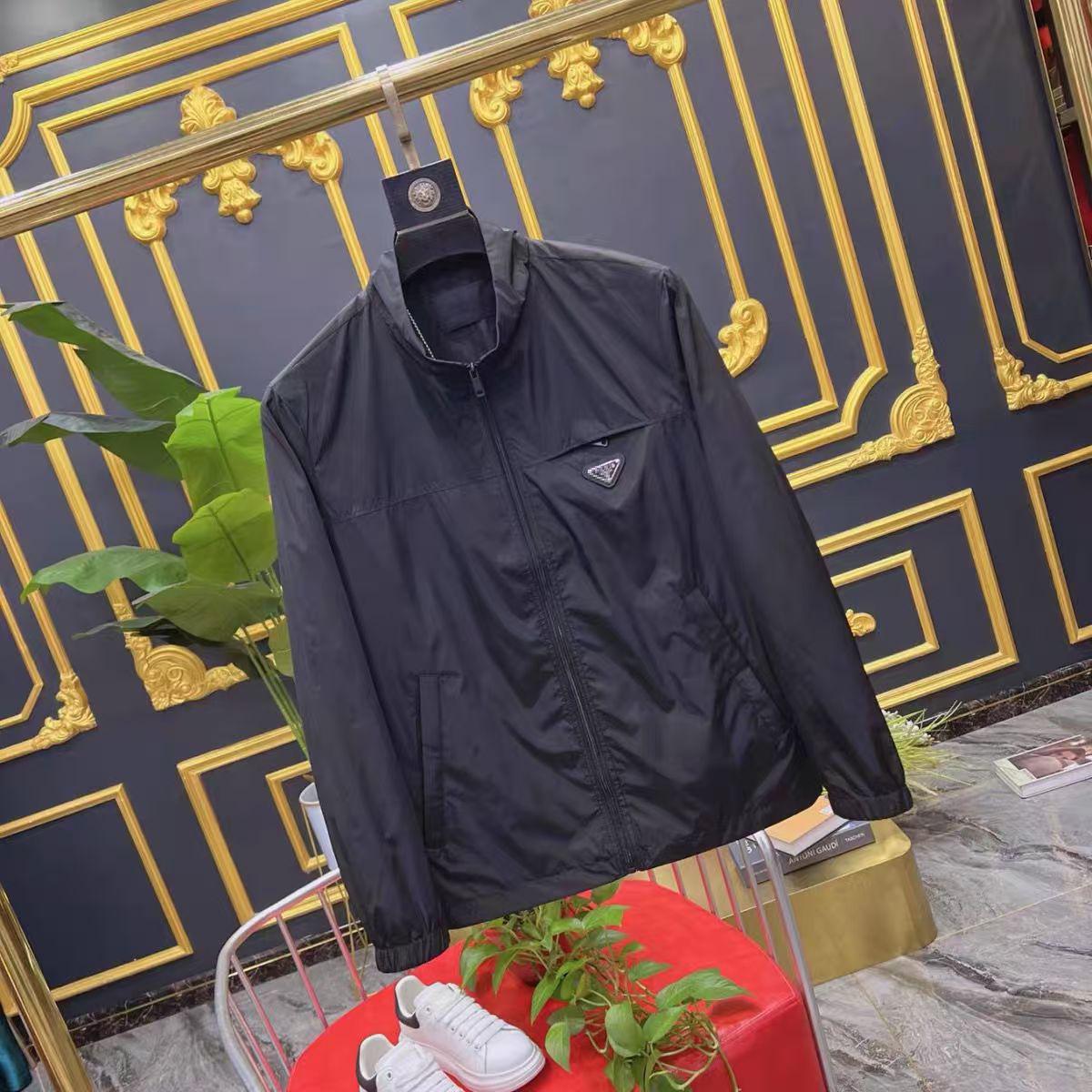 2025 Men s Slim-Fit Stand Collar Business Casual Jacket for Spring/Autumn XXL чёрный