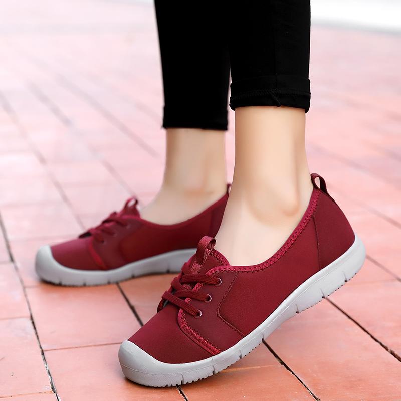 Women Low-cut Flat Shoes Breathable Lightweight Casual Walking Shoes Non-slip Soft Sole Outdoor Footwear for Traveling Driving