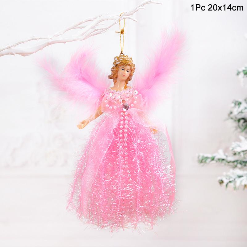 Xmas Tree Pendants Snowflake Angel Deer Hanging Ornaments Christmas Decorations For Home Kids Toy 2024 Navidad New Year Party