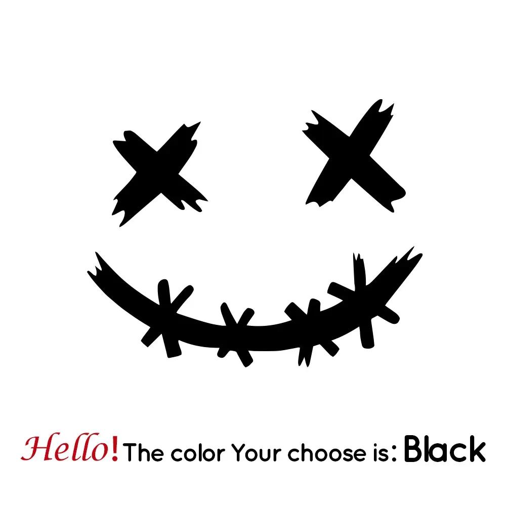 Motorcycle Helmet Stickers Car Reflective Waterproof Smile Face Decal Motocross Auto Rear Window Personalized Stickers