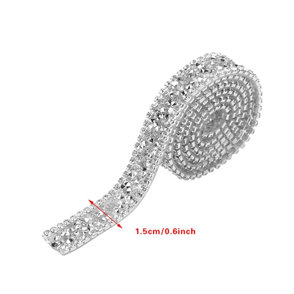1pcs Hotfix Trim Crystal Trim Ribbon 1 Yard Length Diamond Mesh Wrap Rhinestone Ribbon  For Sewing