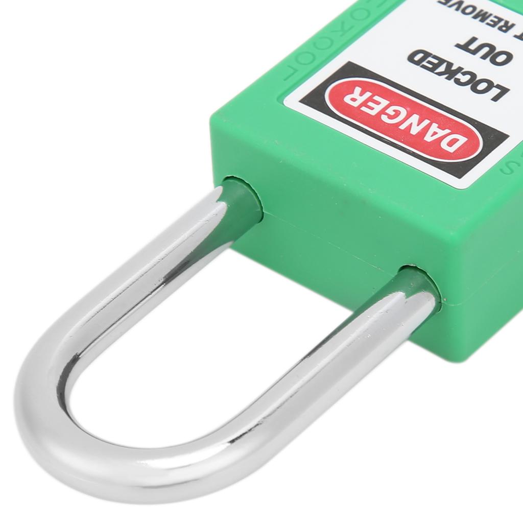 5Sets 38mm Padlock Lockout Tagout HardWearing with 10 Keys Writable Label for Machine Building Security(Green )