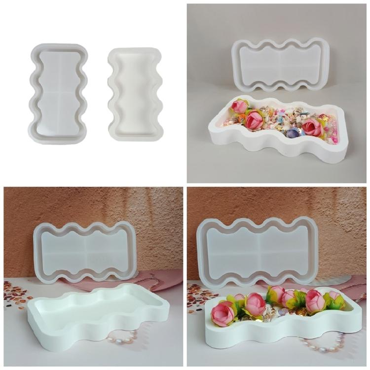 Versatile Silicone Storage Tray Mold Aquas Ripple Shaped Coaster Mould Plaster Mold for Jewelry Display Plate Making