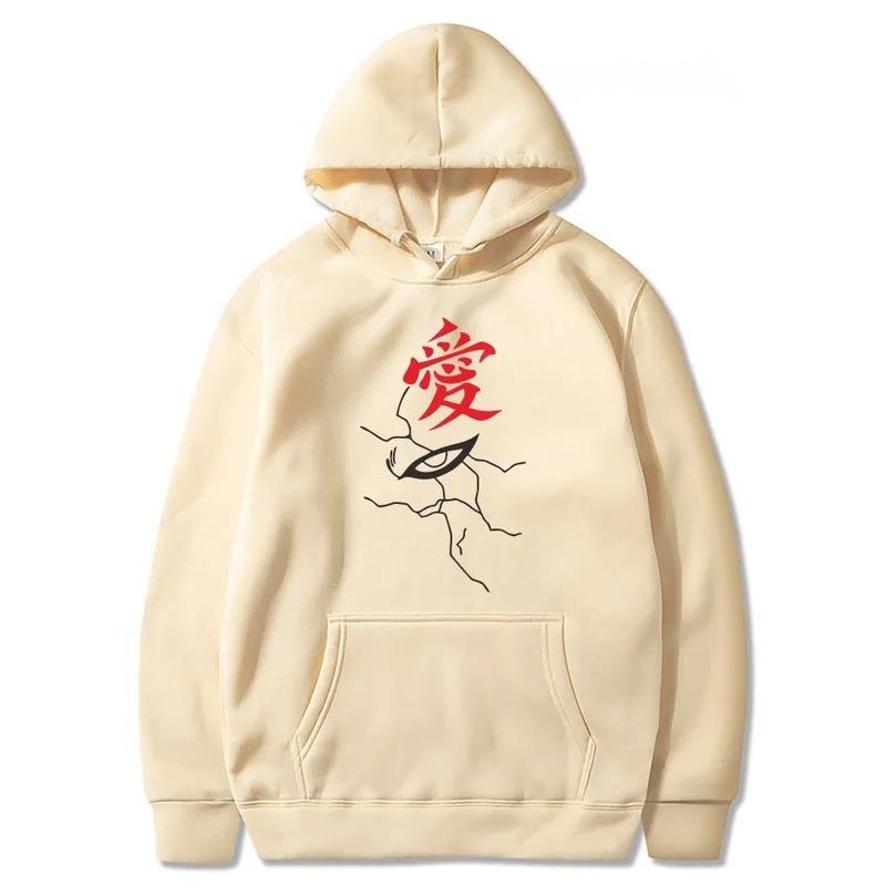 Japanese Animation Gaara Hoodie Men's and Women's Harajuku Pullover Street Wear Unisex Autumn Winter Plushed Brand Sweater