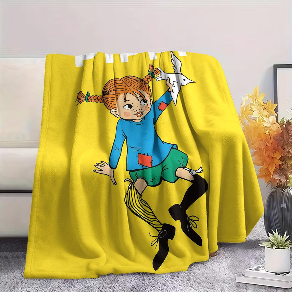 Manta de Franela de Pippi Calzaslargas, Alta calidad Cómoda para Todas las Estaciones, Decoración del Hogar, Calidez y Comodidad