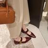 Mary Jane temperament shoes shallow mouth new retro pointed versatile women's shoes single shoes