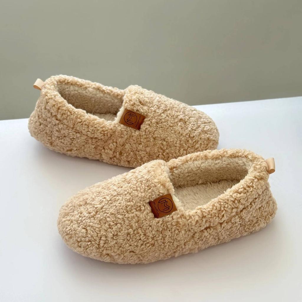 Indoor Household Slippers Thickened Fleece Memory Foam Slippers Winter Warm Adult Postpartum Shoes Wholesale Cotton Footwear