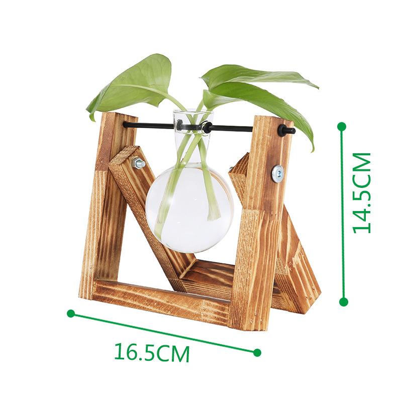 

Air Planter Bulb Glass Vase Plant Terrarium With Wooden Stand Retro Tabletop For Hydroponics Home Garden Office Decoration