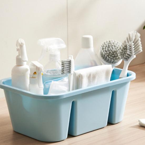 Storage Box, Large Capacity Cleaning Organizer, with Ergonomic Handle Multi-Compartment Design, for Bathroom Kitchen And Household Supplies