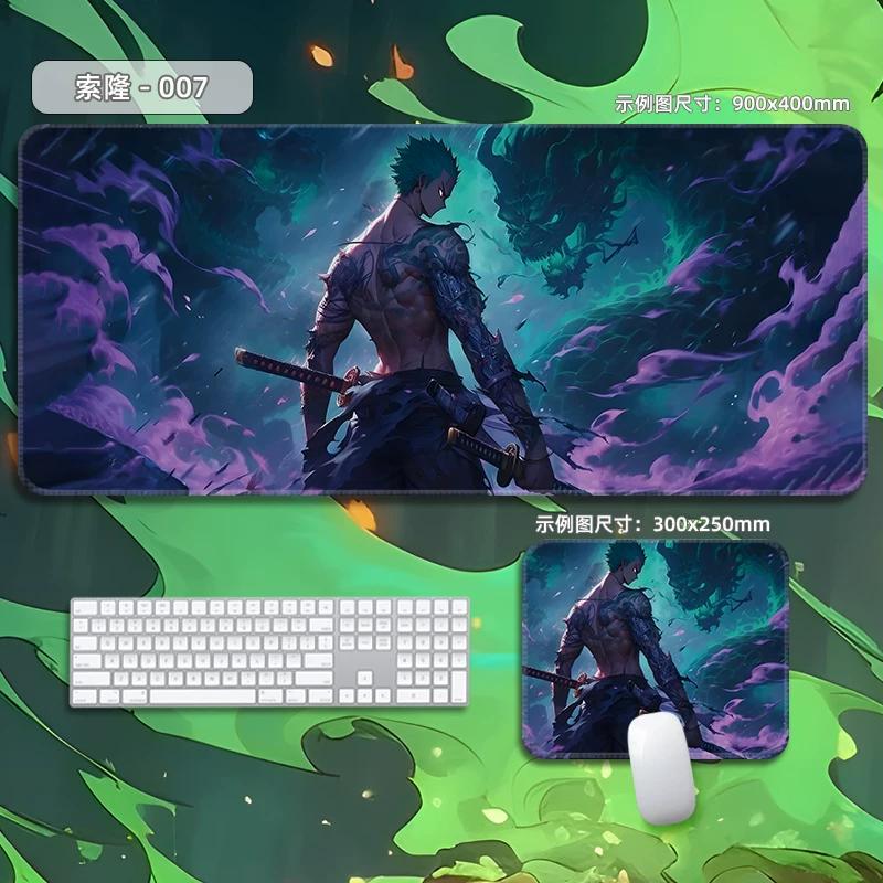 High Quality Roronoa Zoro ONE PIECE Leather Mouse Pad Oversized Small Cartoon Office Game E-sports Computer Keyboard Pad Table Mat Animation Periphery